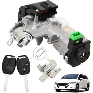 RAMATA 72185-SHJ-A01 Ignition Switch Lock Cylinder with Key (with Blank Chip) Compatible with 2005 2006 2007 2008 2009 2010 Honda Odyssey (Ignition Chip: 48,Frequency: 315mHz)