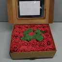 InnoGear Artificial Flowers, 50 Pcs Dark Red Foam Fake Roses Bulk with Stems for Decoration Celebration DIY Wedding Bouquets Centerpieces Bridal Shower Party Christmas Tree