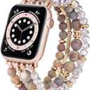 VISOOM Beaded Boho Bracelet Compatible for Apple Watch Band 40mm/38mm/41mm/42mm Series 10 9 8 7 SE Series 6/5/4 Women Fashion Cute Handmade Crystal Beads Watch Strap for iWatch Bands Series 3/2/1
