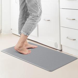 Anti Fatigue Kitchen Mat for Floor by DAILYLIFE, 2/5" Thick Kitchen Floor Mat, Standing Comfort Mat for Home, Office, Garage, Non-Slip Bottom, Cushioned, Waterproof & Easy-to-Clean (17.7" x 29", Grey)