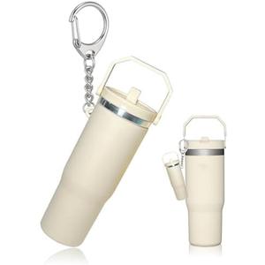 LAEKOU Mini Cup Keychain Compatible with Stanley Cup, Cute Tumbler Chapstick Holder Key Chain for Purse Bag Backpack 3 PACK