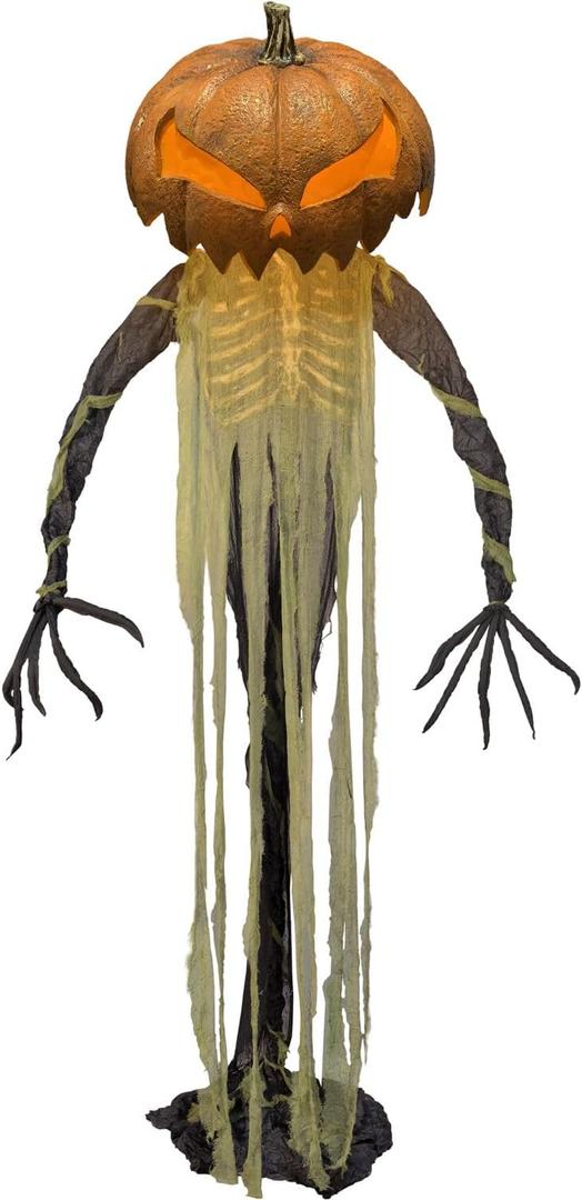 Haunted Hill Farm Pumpkin Sentinel by Tekky, Battery-Operated, Motion and Sound Activated Animatronic with Sound Effects and Lights for Indoor or Covered Outdoor Creepy Halloween Decoration Haunted Hill Farm Pumpkin Sentinel by Tekky, Battery-Operated, Motion and Sound Activated Animatronic with Sound Effects and Lights for Indoor or Covered Outdoor Creepy Halloween Decoration