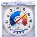Taylor Wind Chill/Heat Index Thermometer & Hygrometer, Indoor Outdoor Wireless Thermometer with Easy to Read Large Numbers for Patio, Pool, and Indoor Areas, 13.25-inch