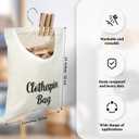 2 Pcs Canvas Clothespin Bag laundry Hanging Storage Organizer Clothes Pin Hanging Bag with Hook Clothespin Holder with an Extra Large Opening, Holds 100 Clothes Pins for Clothesline Outdoor