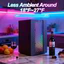 Mini Fridge, Dimmable Gaming Light Wine Fridge with Remote Control (Black), 4 Bottles