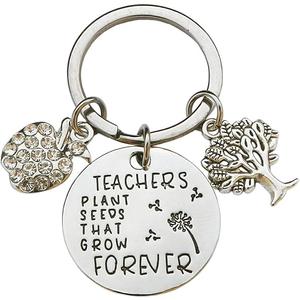 XYBAGS Teacher Appreciation Keychain Gifts for Women, Teacher Keychain Teacher Jewelry Gifts, Christmas Graduation Gifts for Teachers (Style F)