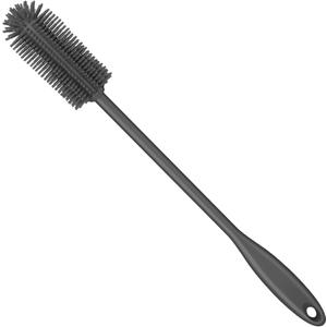 Silicone Bottle Brush, Water Bottle Cleaner Brush with Long Handle, Perfect for Cleaning Narrow Neck Containers, Vacuum Sports Bottle, Tumblers, Flask, Glassware (1 Pack, Charcoal)