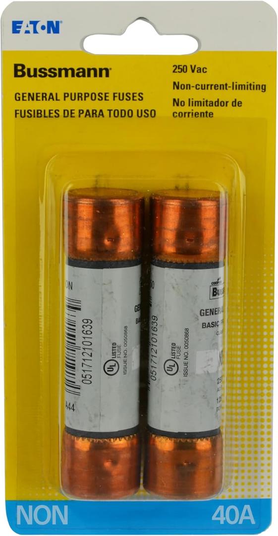 Eaton Bussmann series NON 40 Amp, 250 Vac and IR 50 kA /125 Vdc and IR 50 kA, Retail Pack - 2 Pieces