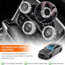 ASUBHA 4PCS Bling Car Accessories AC Knob Covers, AC Knob Trim, Air Conditioner Switch Audio CD Button Knobs Cover, Diamond Car Climate Knobs Button Trim Compatible with Most Vehicles