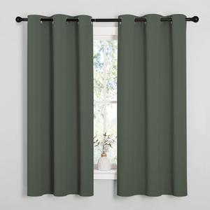 NICETOWN Blackout Curtain Panels, Home Decoration Thermal Insulated Solid Grommet Blackout Drape for Dining Room (Dark Mallard, 1 Pair, 42 by 63-Inch)