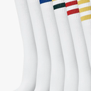 5 Pairs Retro Striped Tube Socks White over the Calf Tube Hoses Men Knee High Striped Athletic Socks for Men, Size 10-13, Multicolor
