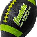 Franklin Sports Kids Junior Grip-Rite Youth Junior Size Rubber Footballs - Peewee Kids Durable Outdoor Footballs - Single (Black/Optic)