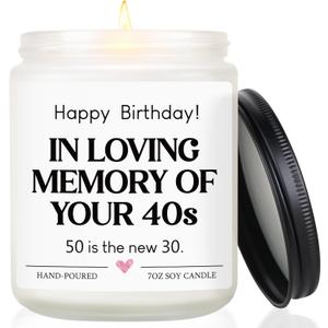 50th Birthday Gifts for Her Him, 50th Birthday Candle Decorations for Women Men, Happy 1976 50 Years Old Birthdays Gift for Friend Sister Mom Dad Wife Husband, Fifty Fabulous Bday Candles