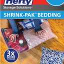 Hefty Shrink-Pak Vacuum Storage Bags - Space Saver for Under Bed Storage, Clothing and Comforters, Odor Resistant, 3X More Storage Space - 3 Jumbo Bags