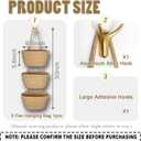 3-Tier Decorative Cotton Rope Hanging Basket, Wall-Mounted Woven Storage Organizer Bag, Jute