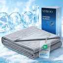 VFROO Cooling Blanket for Hot Sleepers King Size 108''90'', Summer Blanket Thin Lightweight Breathable, Absorbs Sweat Heat to Keep Adults Cool, Cold Blanket for Sleeping on Bed Couch, Grey