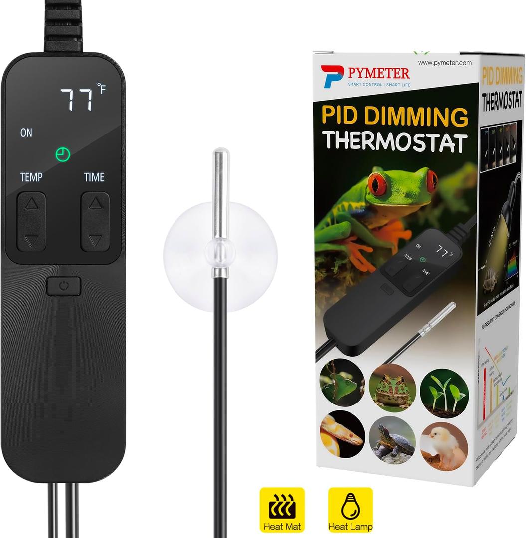 Reptile Dimming Thermostat with Timer for Reptiles Heat Lamp Heating Pad Seedling Heat Mat Temperature Controller