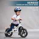 SEREED Toddler Balance Bike 2 Year Old, No Pedal Kids Toy Bike for 2-5 Years Old, Tool-Free Adjustment, Gift for 2-3 Boys Girls, Customize Plate with 3pcs Stickers (White)