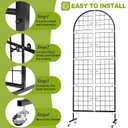 VGMiu Grid Wall Panel 1PCS Display Stand 2' x 5.2' FT Black Grid Wall Panels Movable Retail Display Racks Floorstanding Gridwall Heavy Duty with Wheel for Art Craft Photo Displays Fair Trade Show
