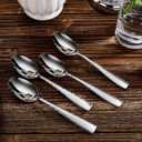 KEAWELL Premium 4-Piece Louis Hammered Spoons Set, 18/10 Stainless Steel, Set of 4, Fine Spoon Set with Squared Edge, Dishwasher Safe (7.6" Dinner Spoon)