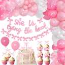 JeVenis She is Tying The Knot Banner Tie The Knot Bridal Shower Decor Pink Bow Banner Garland Coquette Bachelorette Party Decorations
