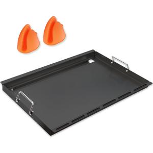 SafBbcue Full Size Griddle Inserts for Dyna Glo Grill Replacment Parts DGF510SSP DGF510SBP Flat Top Griddle for Backyard Grill Parts BY13-101-001-13 BY14-101-001-04, Carbon Steel (28.7" x 16.4" x 3")