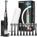 Kuicur Electric Toothbrush for Adults and Kids, Comes with 10 Brush Heads & Travel Case, 5 Modes with 2 Minutes Built in Smart Timer, One Charge for 90 Days, 42,000 VPM Motor