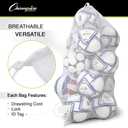 Champion Sports Mesh Sports Equipment Bag- Blue, 24" x 48"- Multipurpose, Nylon Drawstring Bag w/Lock and ID Tag, for Sports Equipment, Balls, Swimming Gear - Breathable Stuff Sack
