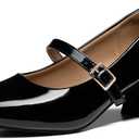Trary Mary Jane Shoes Women, Chunky Mary Janes Heels for Women Shoes Dressy Casual, Dress Shoes for Women Block Heels Closed Toe Mary Jane Pumps (8, Black)