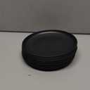 Wrova 5.5Inches Handy Appetizer Plates Set of 8 - Small Wheat Straw Plates 5.5 Inches for Sidedishes - Unbreakable Snack Plate Sets for Indoors and Outdoors.Black Series