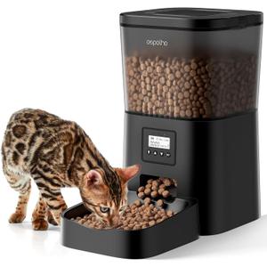 Automatic Cat Feeder- 4L Timed Cat Food Dispenser 1-6 Meals Control for Cat and Small Dog- Auto Pet Feeder with Desiccant Bag Keep Fresh for Reliable Easy Set Up and Clean- Voice Recorder
