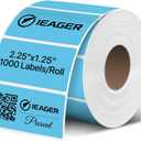 iEager 2.25x1.25 Inch Thermal Labels, Blue Durable Thermal Printer Stickers, Self-Adhesive Rectangle Shipping Label Printer Sticker for Barcode, Name, Address, 1000 Labels/Roll