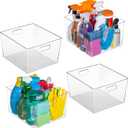 ClearSpace Clear Plastic Storage Bins  XL 4 Pack Perfect for Kitchen,Fridge, Pantry Organization, Cabinet Organizers