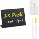 PigPotParty 18 Pcs 4"x3" Mini Food Labels for Party Buffet - Mini Chalkboard Signs for Food Display - Food Labels - Table Name Tags - Wedding Place Cards - Include 2 Wet Erase Markers