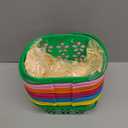 Zcaukya 12 Packs Easter Baskets, 6.5"x4.5"x3.2" Colorful Kids Baskets with Handles, Empty Plastic Easter Basket for Egg Hunt Party Favors