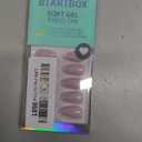 BTARTBOX Press On Nails Almond - Pastel Purple Short Press On Nails with Glue for Women, Opaque Soft Gel Glue On Nails in 16 Sizes - 32 Stick On Nails Kit, Satin Memo