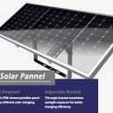 Bltezeit Solar Swing Gate Opener, 880lb Single-Arm Operator with Built-in 24V Lithium Battery & 25W Solar Panel, Integrated Control Box for Easy Install, Smart Auto Setting, 2 Remotes & Complete Kits