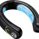 COMLIFE Neck Air Conditioner, 3-Speed Portable Neck Fan with Ice Cooler, 5000mAh Rechargeable Battery Operated Personal Air Conditioner, Hands-Free Bladeless Neck Fan for Sports Travel Outdoor Indoor (Black)