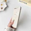 NITITOP Compatible with iPhone 7 Plus / 8 Plus Case Cute Aesthetic Cherry Blossom Pattern Design for Women Girls Soft TPU Shockproof Full Camera Protective Phone Cover - White