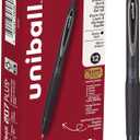 uniball 207 Plus+ Retractable Gel Pens, Micro Point (0.5mm), Black, 12 Pack