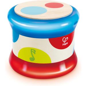Hape Baby Drum | Colorful Rolling Drum Musical Instrument Toy for Toddlers, Rhythm & Sound Learning, Battery Powered (E0333)