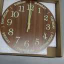 Wall Clock 10 Inch Brown Weekly Wall Clock Silent Battery Operated Luminous Hands Retirement Elderly Wooden Glow in The Dark Clock (Borwn01)