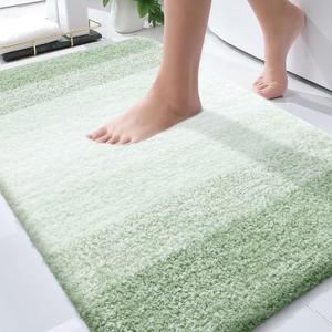 OLANLY Bathroom Rugs Mat 34x21, Extra Soft Absorbent Microfiber Bath Rugs, Rubber Backing, Quick Dry, Machine Washable Bath Mats for Bathroom Floor, Tub and Shower, Home Decor Accessories, Sage Green