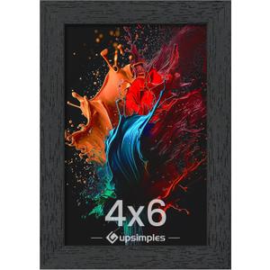 upsimples 4x6 Picture Frame, Wall Gallery Photo Frames with Engineered Wood, Black 1 Pack