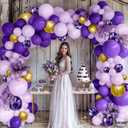 KatchOn, Purple and Gold Balloon Arch Kit - Big, Pack of 122 | Purple and Gold Balloon Garland Kit for Birthday, Baby Shower | Purple Graduation Balloons for Purple And Gold Graduation Decorations