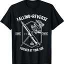 Falling in Reverse T-shirt (knife and rose) T-Shirt (XL, Black)