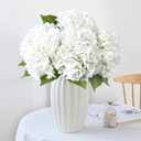 Leftover Hydrangea Artificial Flowers,4 Pcs Real Touch Hydrangea Flowers with 3 Pcs Butterflies for Centerpiece Table Decorations,Floral Arrangements for Coffee Table Decor Living Room Decor