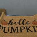 Funny Coir Doormat - Hello Pumpkin Halloween Decor Mat - Welcome Front Porch Decor - Personalized Non Slip Outdoor Coir Doormat - House Warming Gift - 23.6x15.7 inch