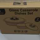 M MCIRCO 4-Piece Glass Casserole Baking Dish, Set of 2 Casseroles With Glass Lids, 1.9 Qt and 3 Qt