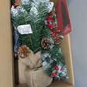 Remote Control - 3 Ft Artificial Mini Christmas Tree, Snowy Tabletop Christmas Tree 50 Warm White & Colorful Lights Timer Battery Operated 110 Branches 12 Pinecones 84 Red Berry Burlap Base Xmas Decor